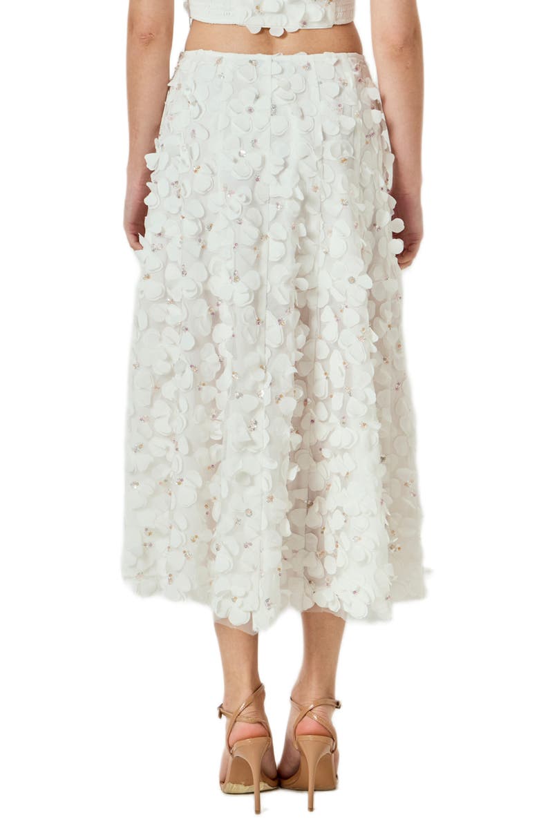 Endless Rose 3D Floral Midi Skirt, Alternate, color, Off White