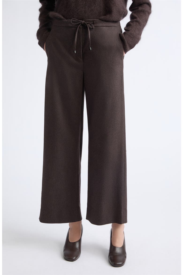 Floria Stretch Virgin Wool Crop Pants, Main, color, BROWN