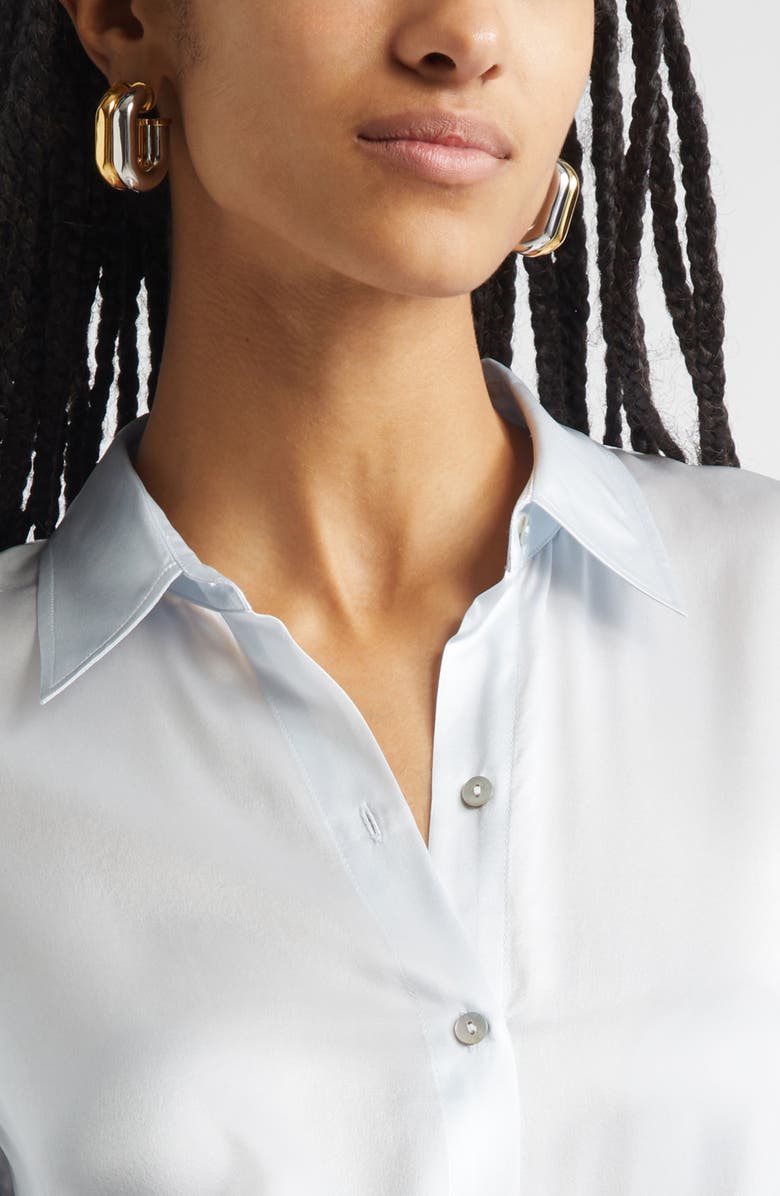 L'AGENCE Tyler Silk Blouse, Alternate, color, Pale Mist Blue