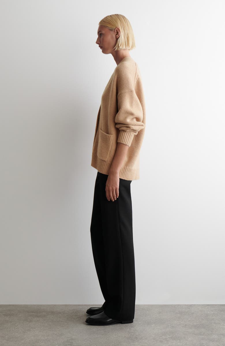 COS V-Neck Merino Wool & Recycled Cashmere Cardigan, Alternate, color, Beige Medium Dusty