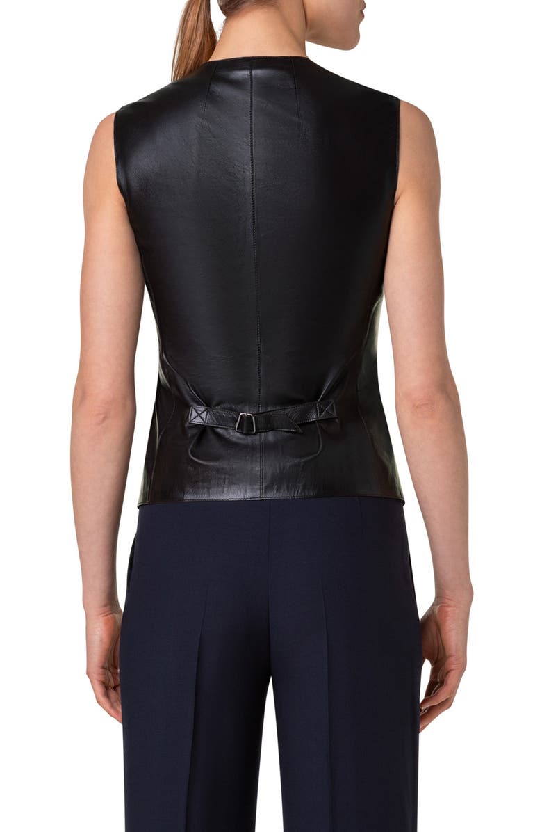 Akris Bello Leather Vest, Alternate, color, 