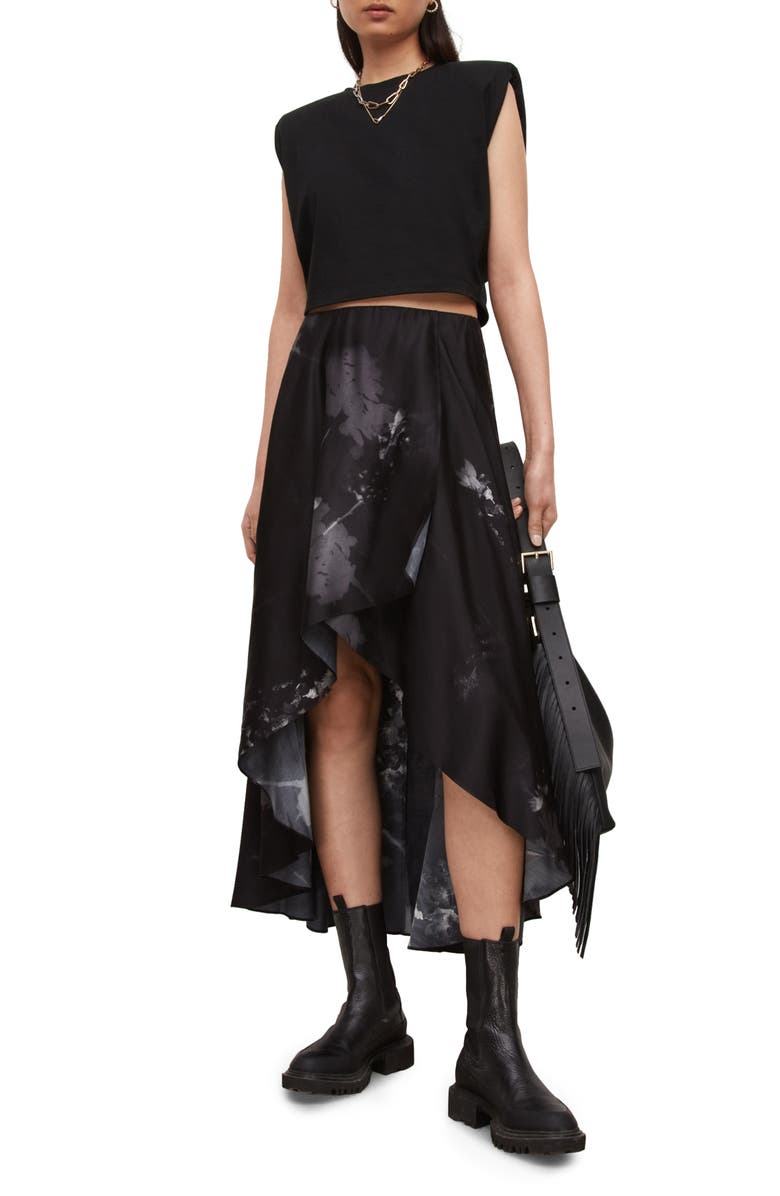AllSaints Slvina Ume Floral Midi Skirt, Alternate, color,