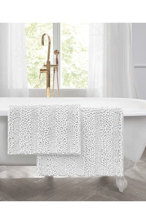 Laura Ashley Chenille Set Of 2 Bath Rugs In White