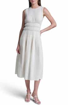 BCBG Cotton Double Gauze Midi Dress