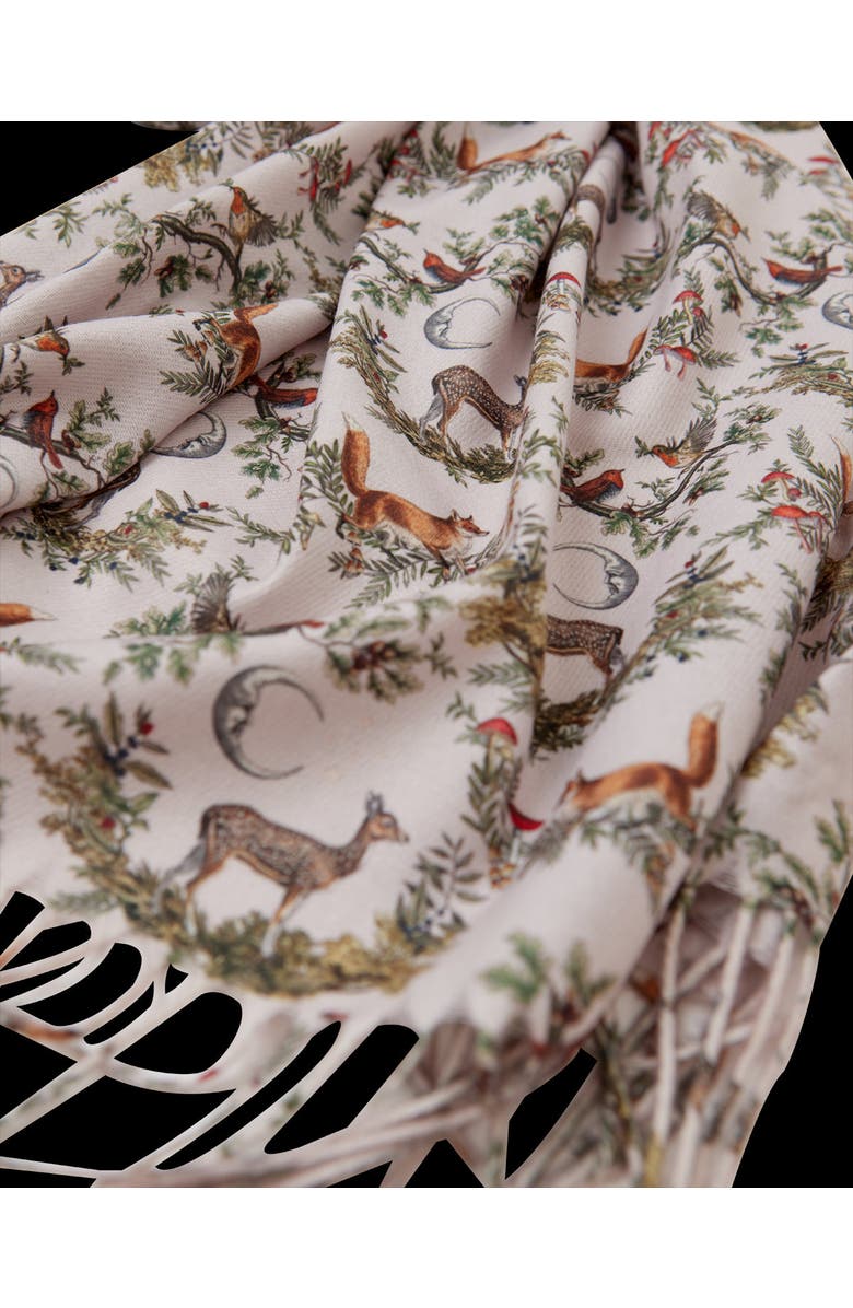 Fable England A Night's Tale Woodland Crystal Grey Heavy Weight Scarf, Alternate, color, Grey