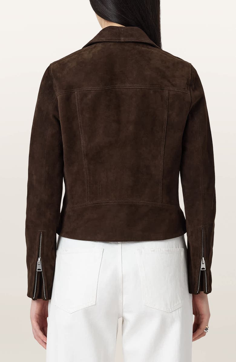 AllSaints Dalby Suede Moto Jacket, Alternate, color, Fango Brown