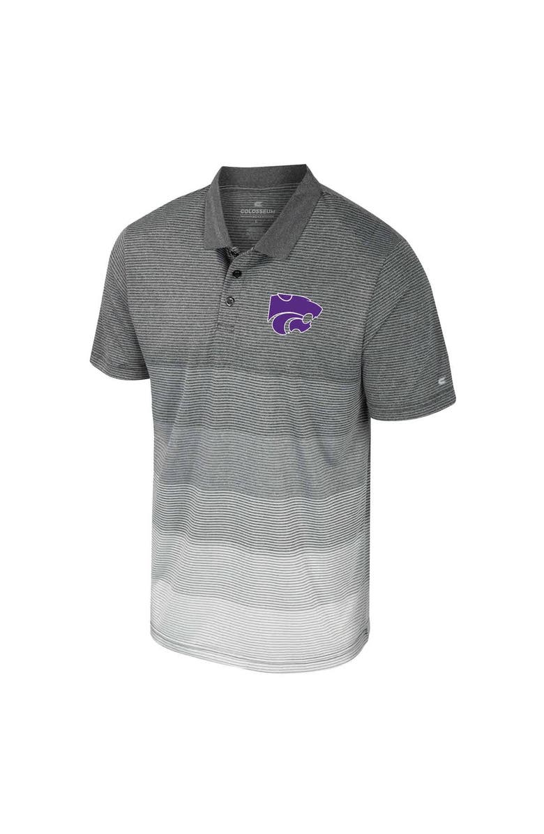 COLOSSEUM Men's Colosseum Gray Kansas State Wildcats Striped Mesh Polo, Alternate, color, Gray