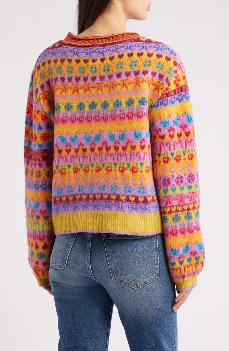 Free People Favorite Things Mixed Print Wool Blend Sweater, Alternate, color, Bright Confetti Combo
