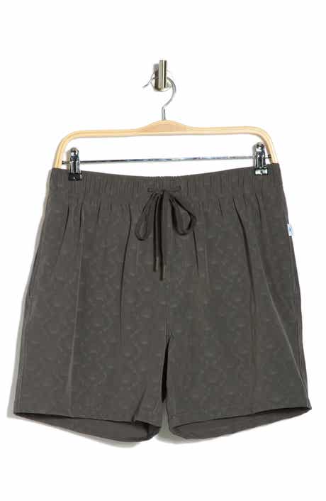 Vintage Summer Embossed Print Stretch Volley Swim Shorts