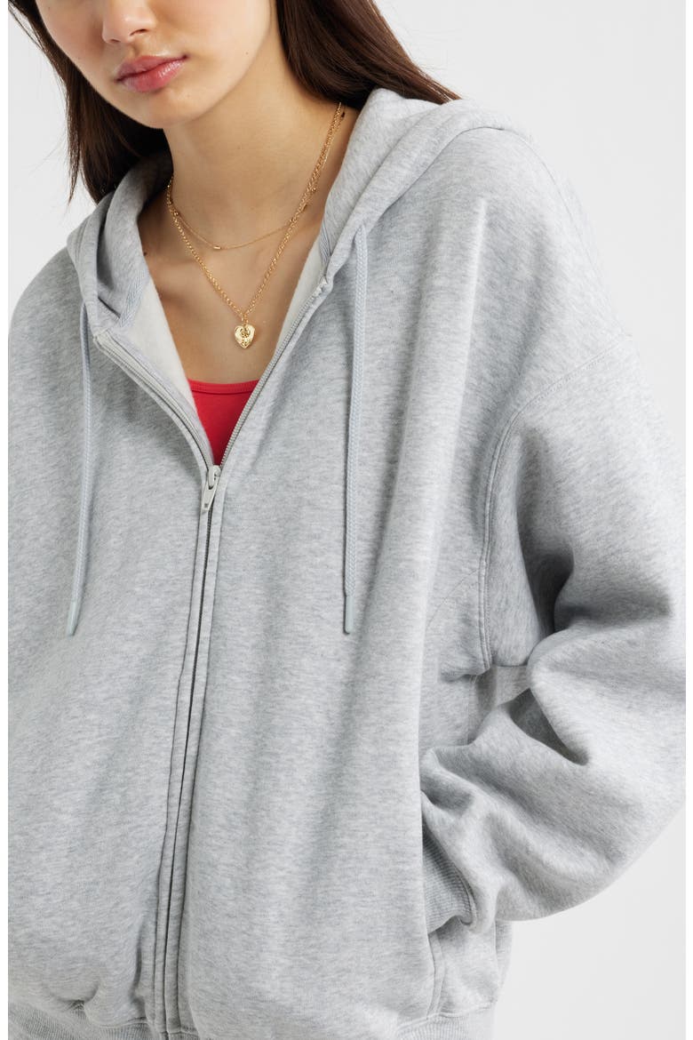 Bubble Zip Hoodie, Alternate, color, GREY SOFT HEATHER