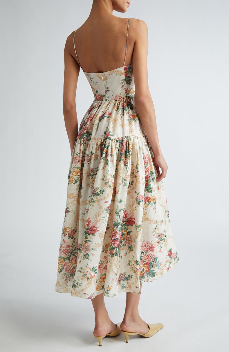 Erdem Floral Tiered Linen Fit & Flare Dress | Nordstrom Erdem Floral Tiered Linen Fit & Flare Dress | Nordstrom