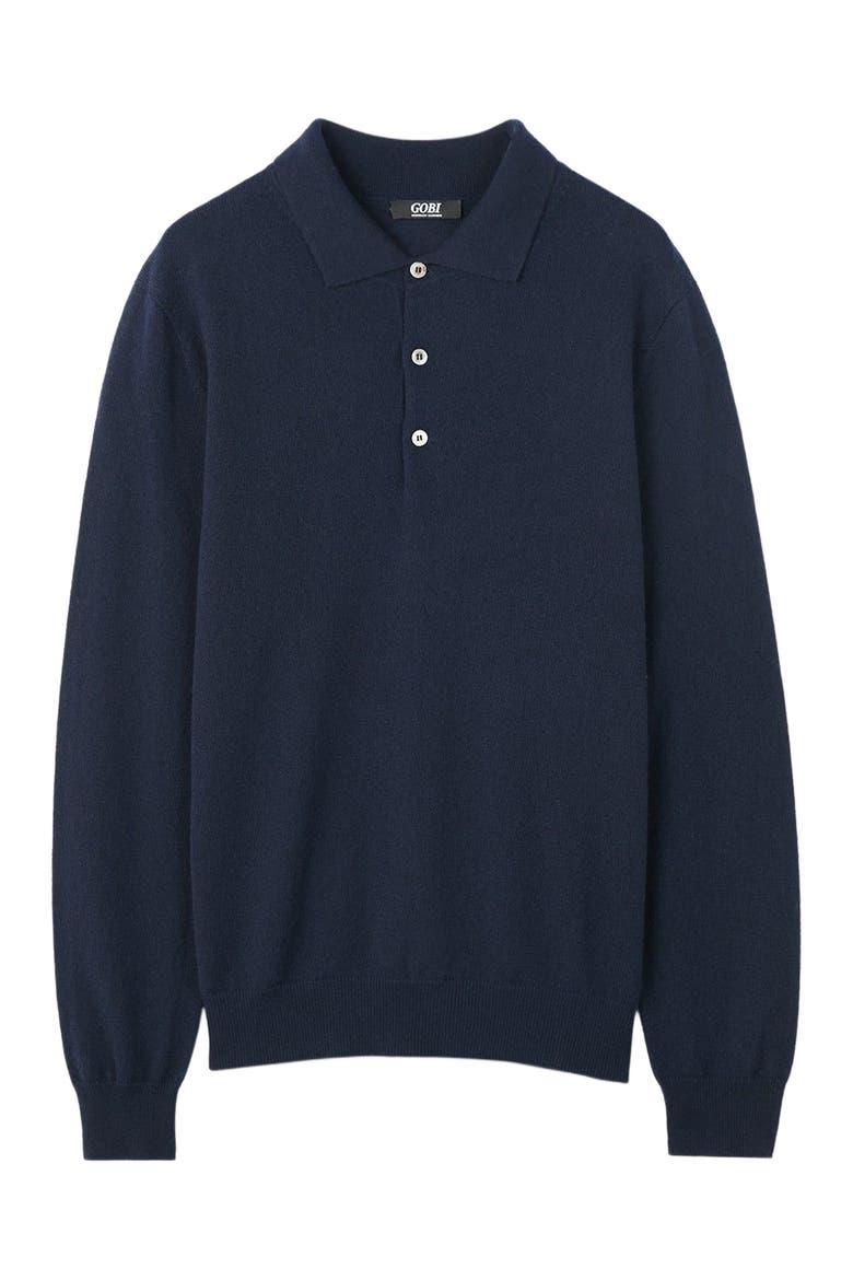 Essential Cashmere Polo Sweater, Main, color, crown blue