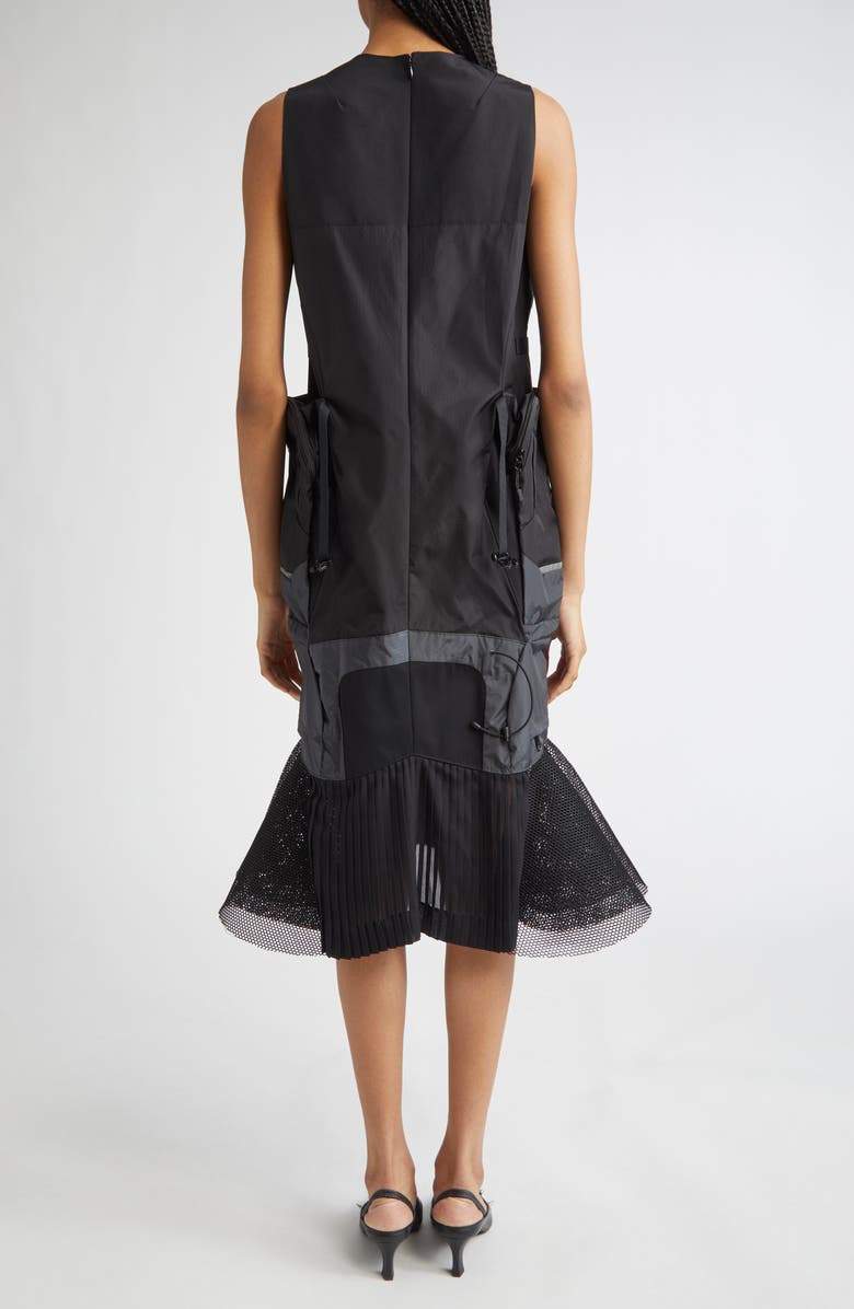 Junya Watanabe Nylon Ripstop & Double Raschel Midi Dress, Alternate, color,