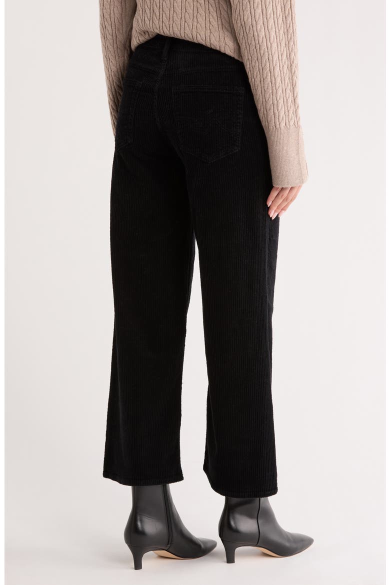 Cherise Crop Wide Leg Corduroy Jeans, Alternate, color, SUPER BLACK