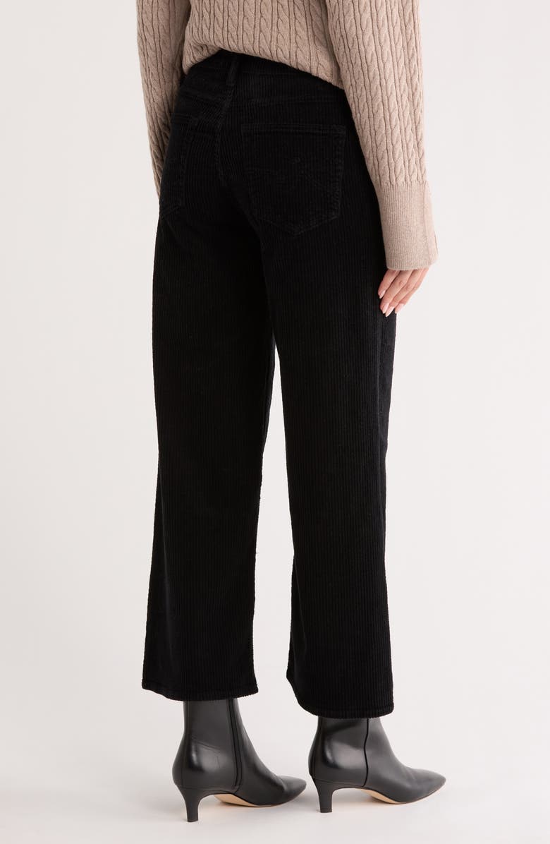 AG Cherise Crop Wide Leg Corduroy Jeans, Alternate, color, Super Black
