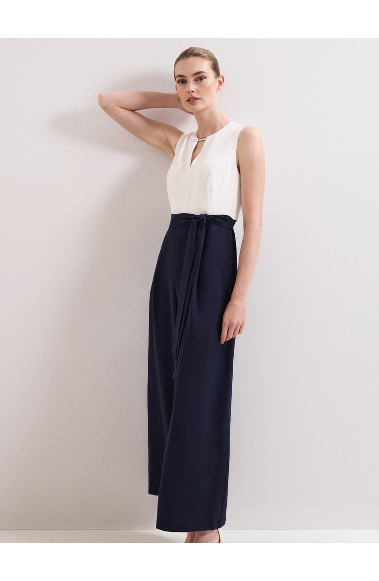 Phase Eight Brylee Wide Leg Jumpsuit, Alternate, color, Navy/Ivory