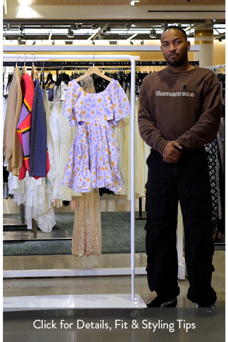Kids' Floral Side Cutout Flutter Sleeve Dress video