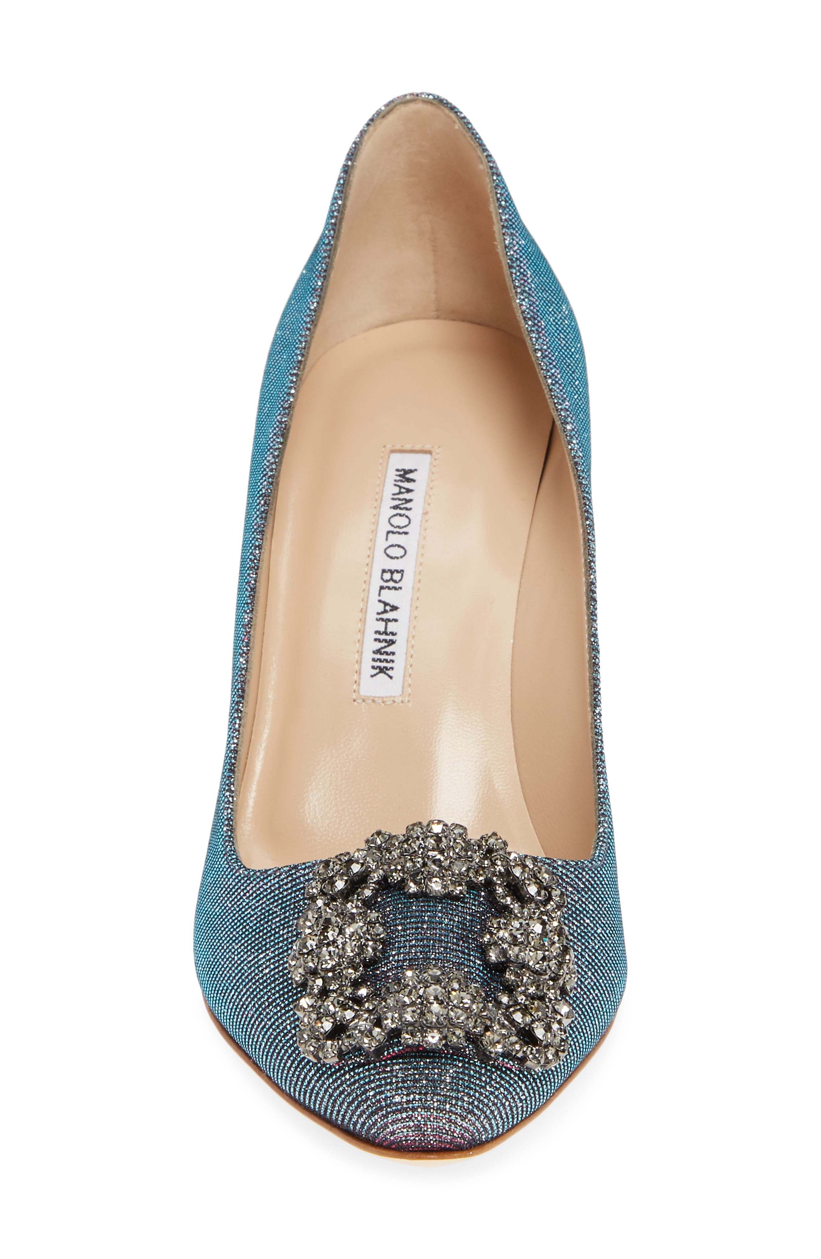 Manolo Blahnik Hangisi Metallic Pump, Alternate, color, 