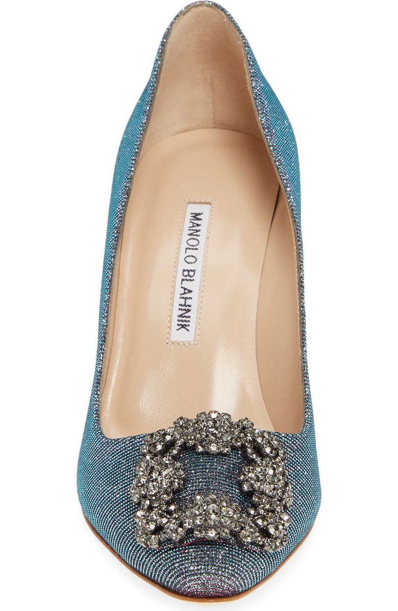 Manolo Blahnik Hangisi Metallic Pump, Alternate, color,