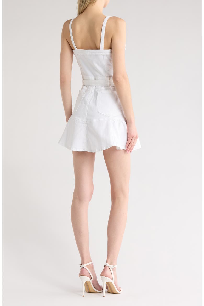 Flounce Hem Denim Minidress, Alternate, color, WHITE