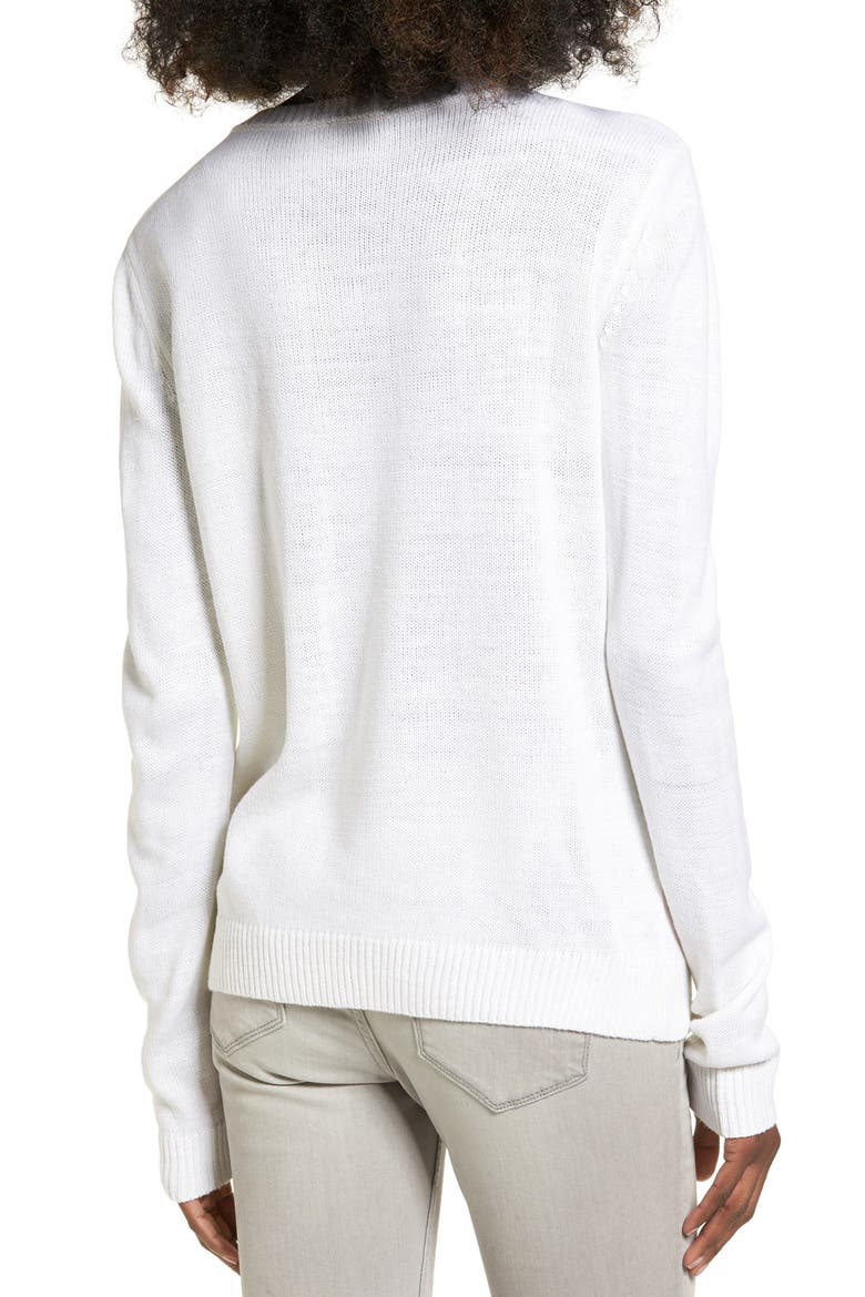 Feliz Nah I'm Good Intarsia Sweater, Alternate, color, SNOW WHITE