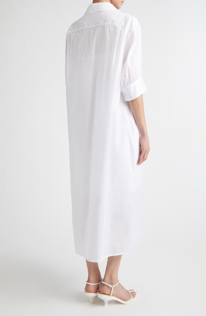 Jil Sander Boxy Puff Sleeve Cotton Poplin Shirtdress, Alternate, color, Optic White