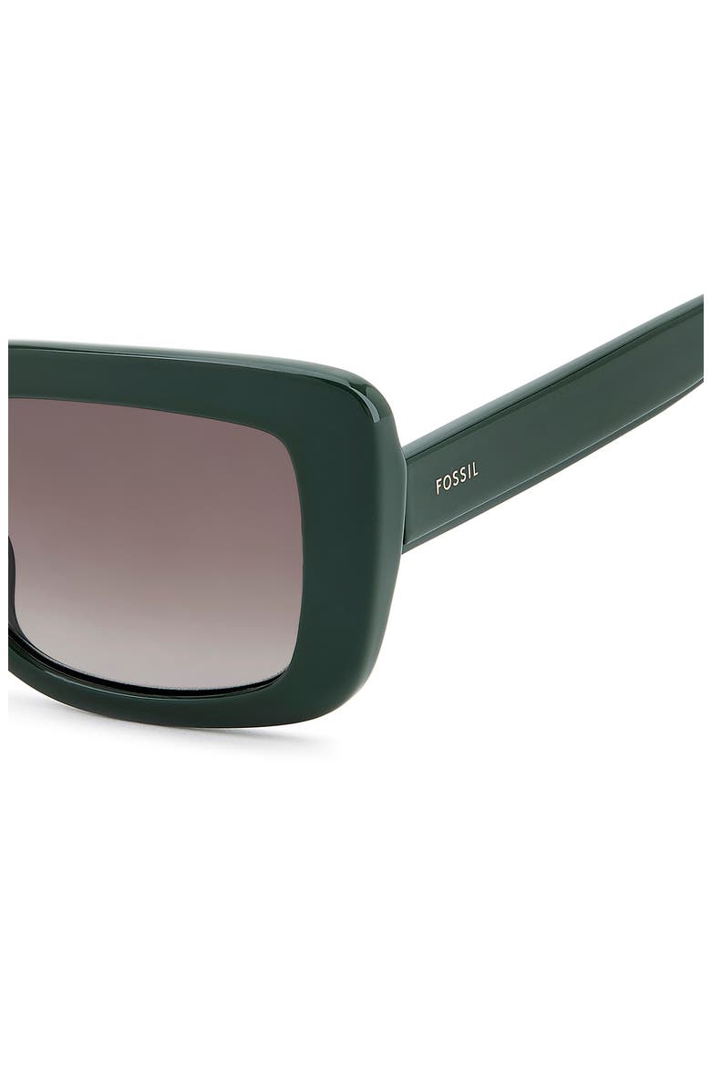 52mm Gradient Rectangular Sunglasses, Alternate, color, GREEN/ BROWN SF