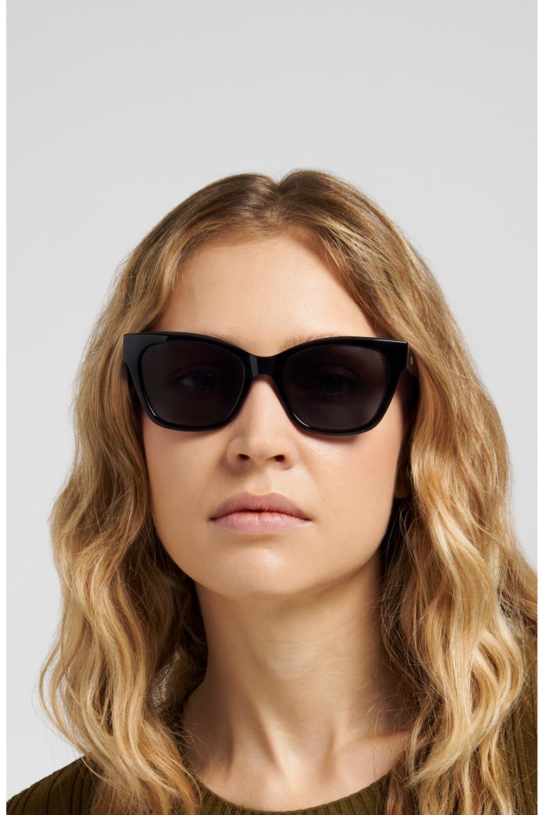 53mm Cat Eye Sunglasses, Alternate, color, BLACK/ GREY