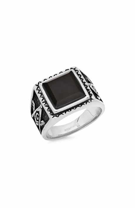 Men's Two Tone Masonic Signet Ring