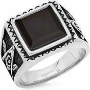 STEELTIME Men's Two Tone Masonic Signet Ring