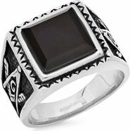 STEELTIME Men's Two Tone Masonic Signet Ring