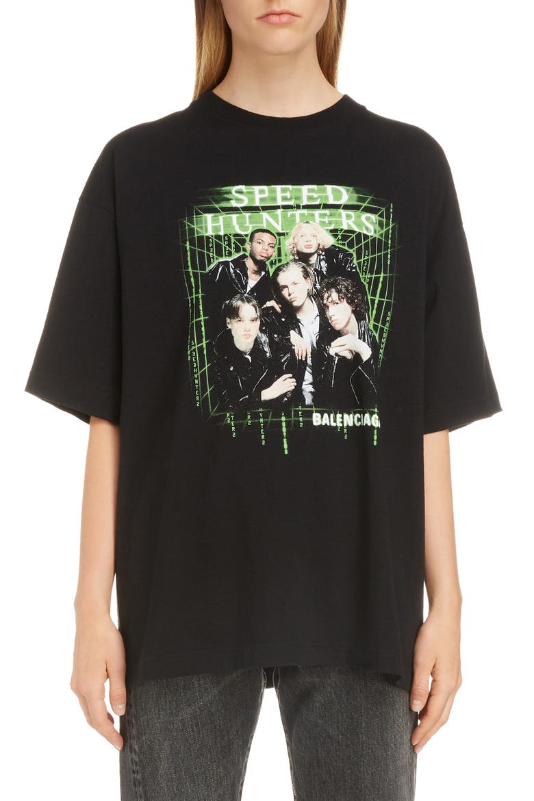 Boy Band Print Tee, Main, color, BLACK