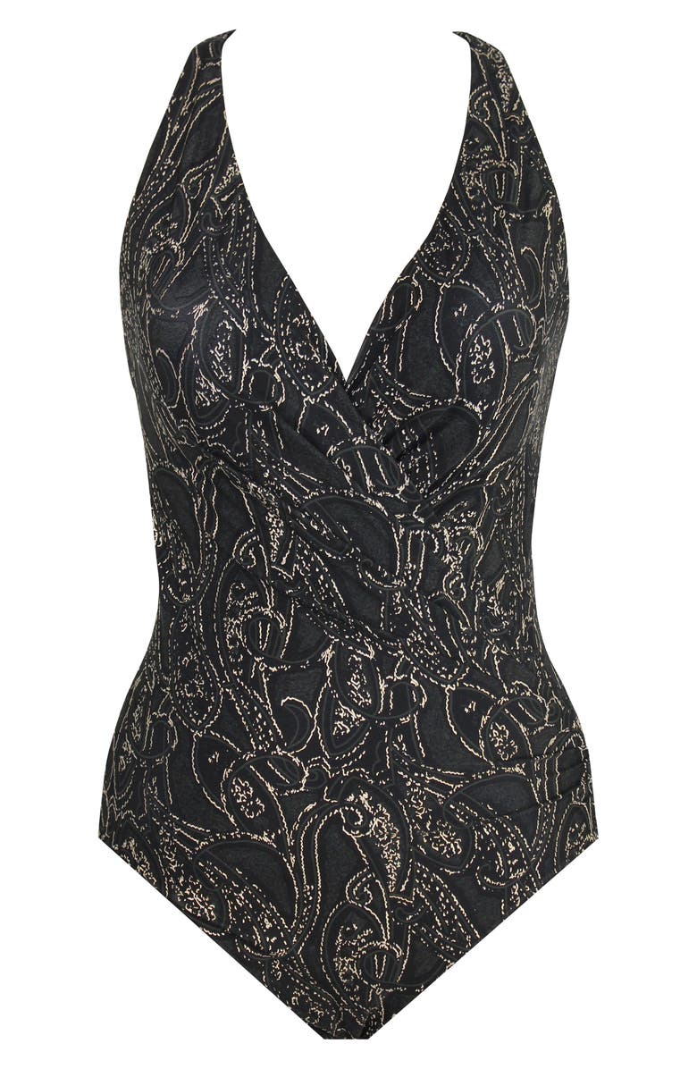 Miraclesuit<sup>®</sup> Sultana Wrapsody One-Piece Swimsuit, Alternate, color, Black