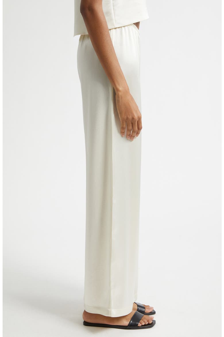 Barb Wide Leg Satin Pants, Alternate, color, CREME