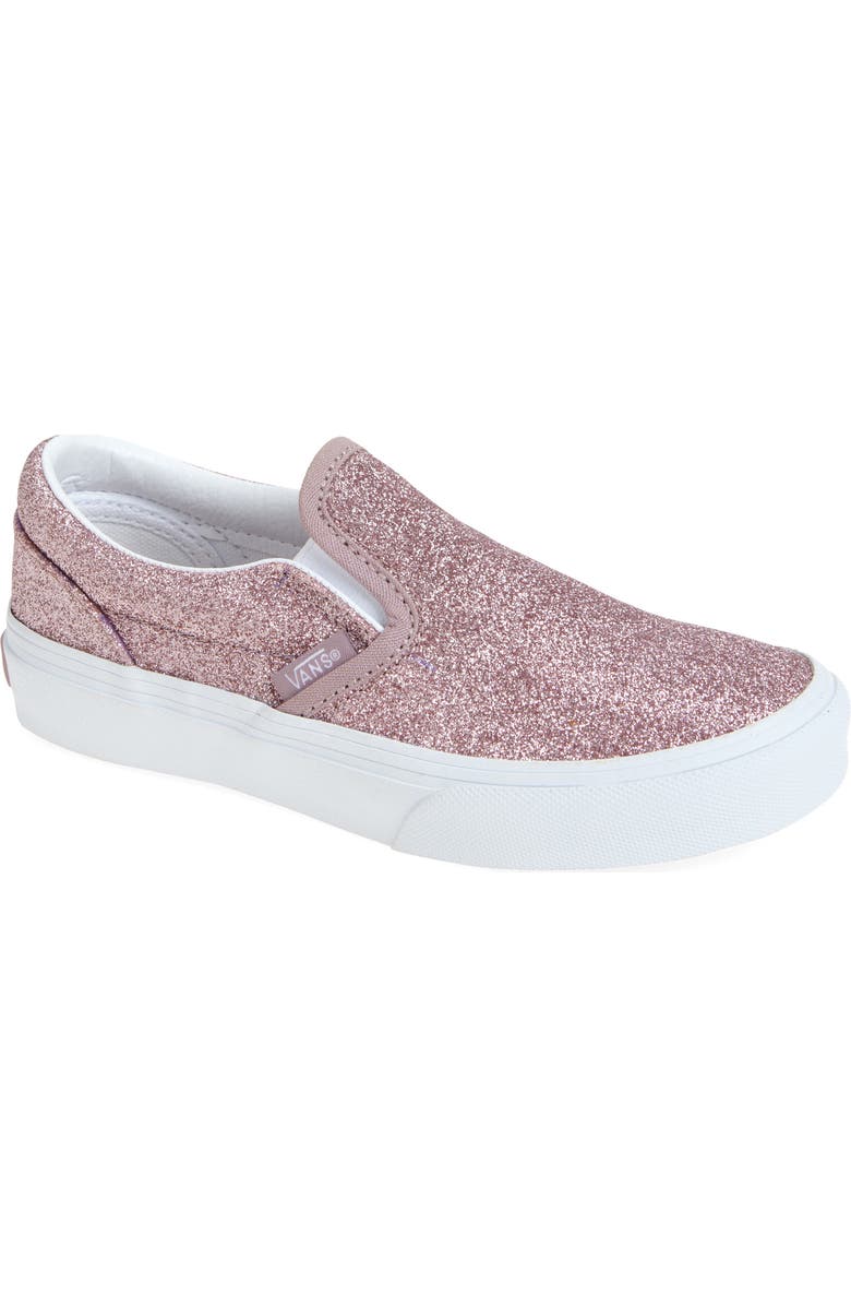 Vans Classic Slip-On Glitter Sneaker, Main, color, Rose Gold