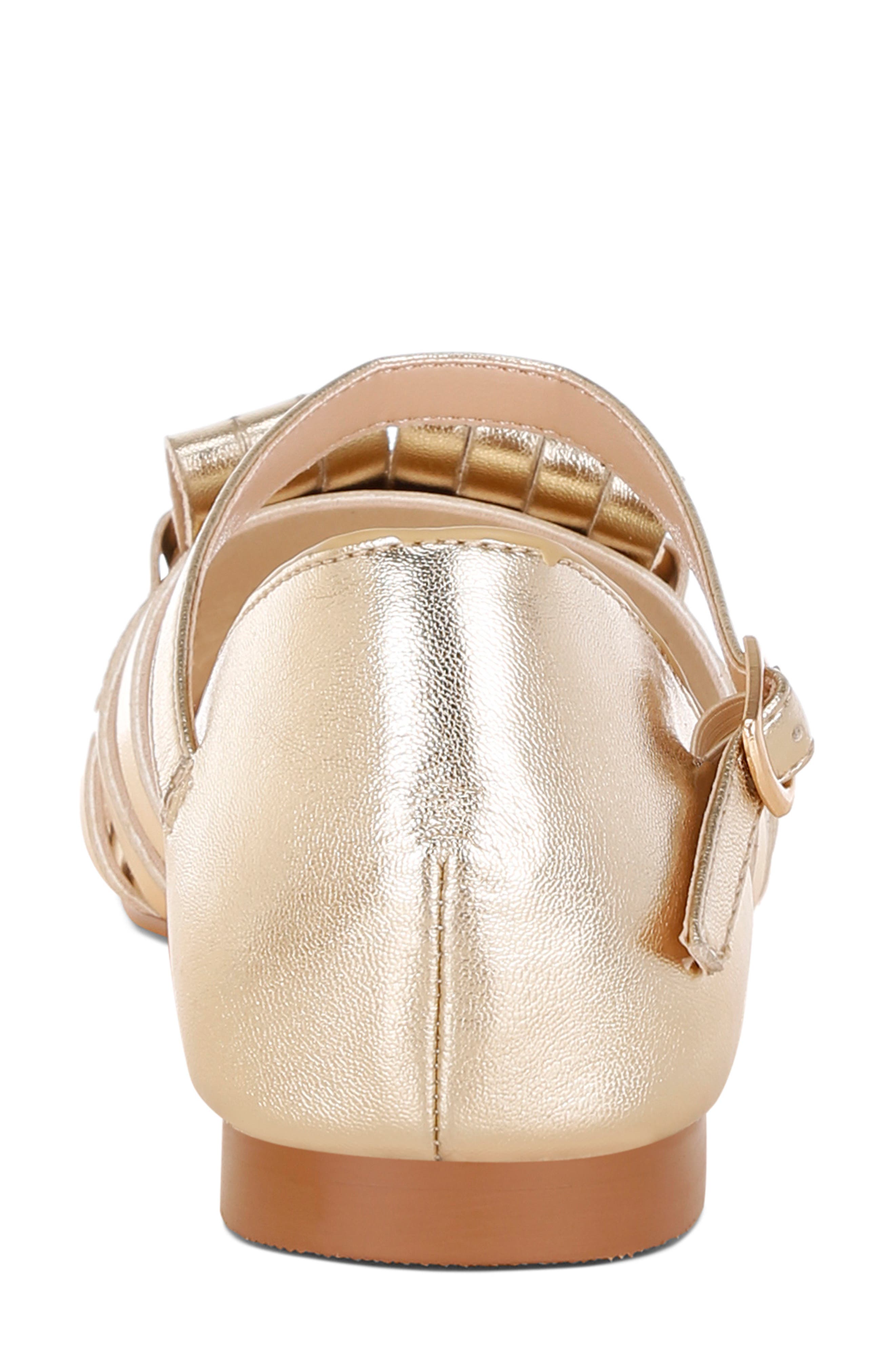 Noori Faux Leather Kiltie Sandal, Alternate, color, GOLD
