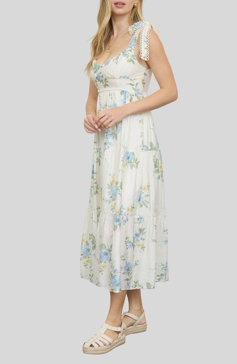 Blu Pepper Loop Trim Tie Shoulder Maxi Dress, Alternate, color,