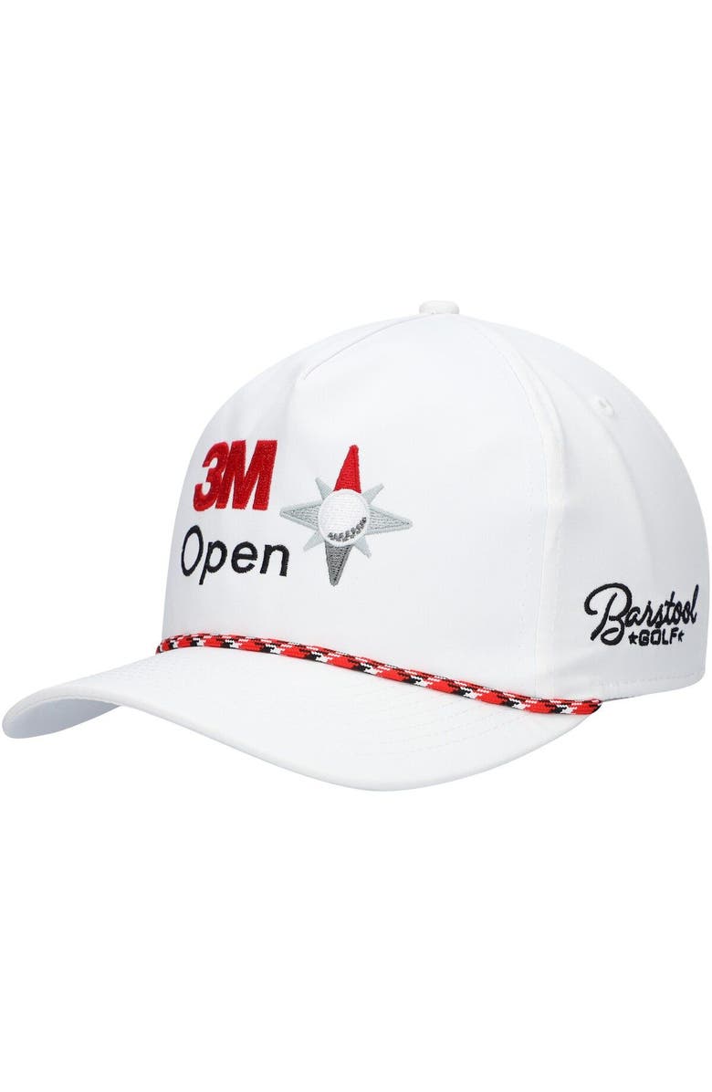 BARSTOOL GOLF Men's Barstool Golf White 3M Open Rope Snapback Hat, Main, color, White