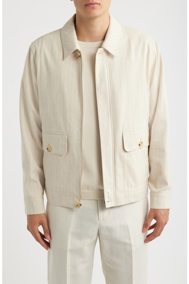 Slayman Pinstripe Jacket, Main, color, OFF WHITE