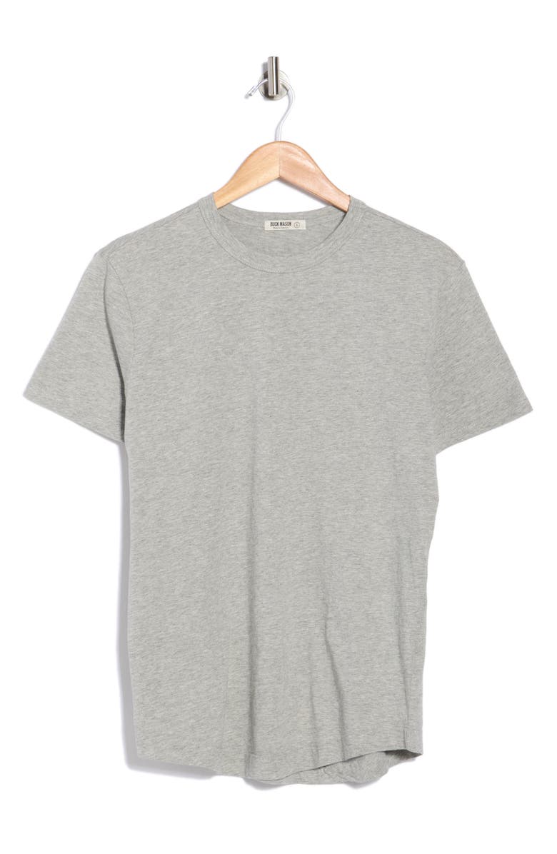 BUCK MASON Pima Cotton Curved Hem T-Shirt, Main, color, Heather Grey
