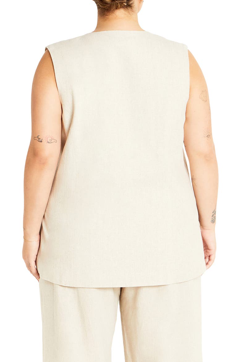 Nala Linen Blend Vest, Alternate, color, STONE