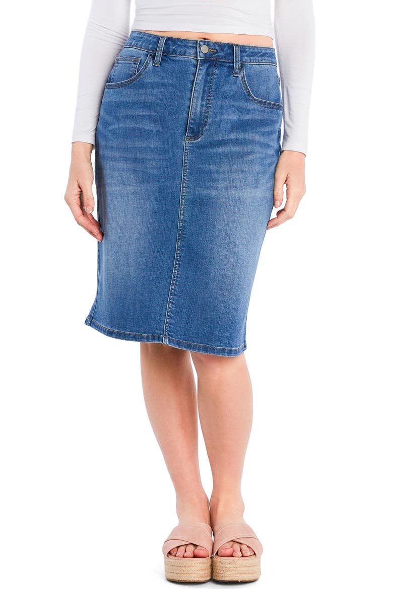 Daily Denim Midi Skirt, Main, color, DAILY DENIM