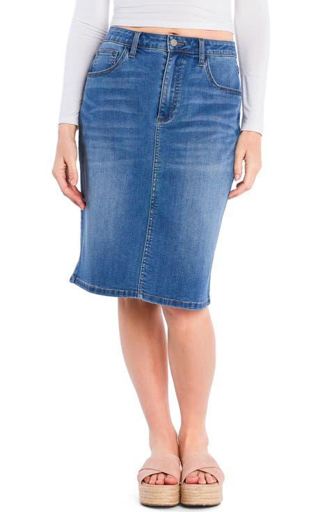 Daily Denim Midi Skirt