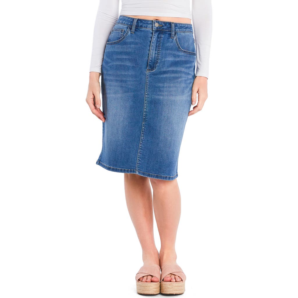 HINT OF BLU HINT OF BLU DAILY DENIM MIDI SKIRT