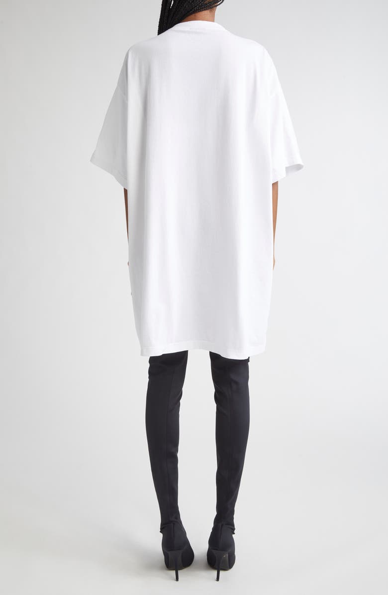 Balenciaga Patched City of Angels Graphic T-Shirt Dress, Alternate, color, 9060 Dirty White/ White