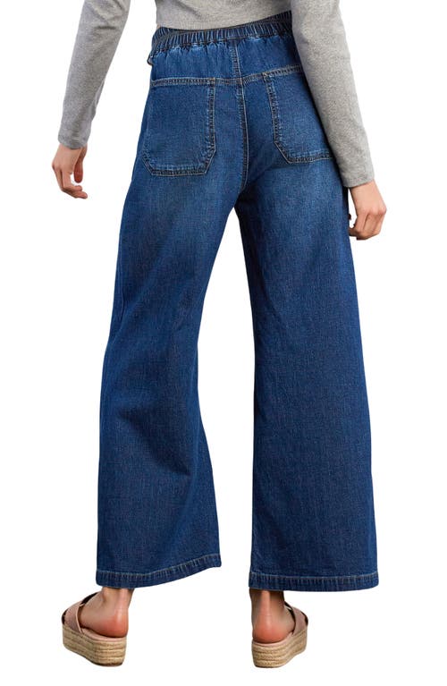 Hint Of Blu Wide Leg Drawstring Jeans In Blue