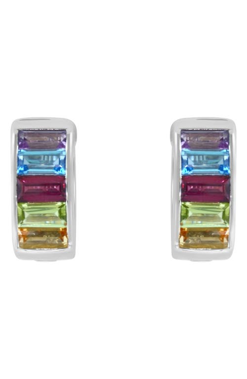 Effy Mixed Semiprecious Stone Sterling Silver Hoop Earrings In Multi