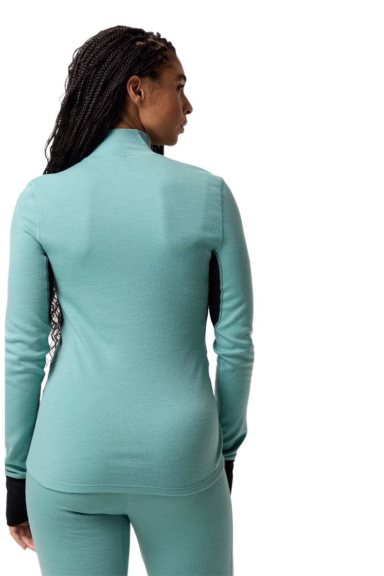 Cedars Rws Merino Mid-Wt Baselayer 1/4-Zip Top - Women's, Alternate, color, Oil Blue/Black
