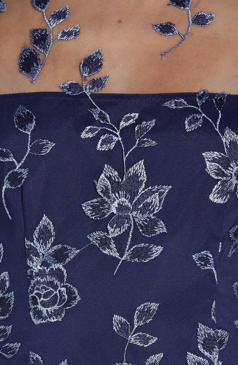 Adrianna Papell Embroidered Illusion Sheath Dress, Alternate, color, 