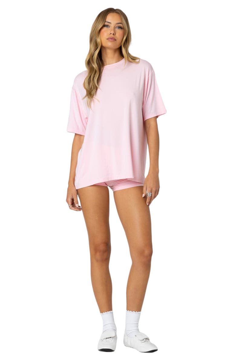 EDIKTED Oversize Crewneck T-Shirt, Alternate, color, Pink